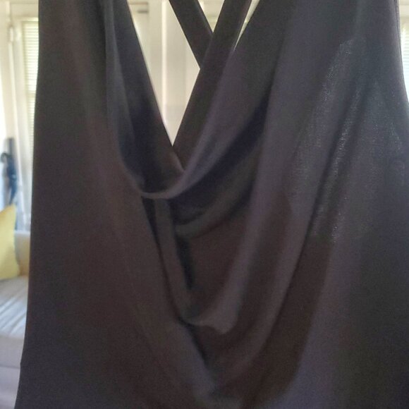 Vintage 90s Cowl Neck Black Gown - Rimini by Shaw - Picture 5 of 5